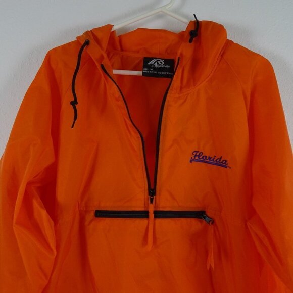 Florida Windbreaker Rain Jacket Men's XL Orange Packable 1/4 Zip Embroidered - Picture 4 of 10